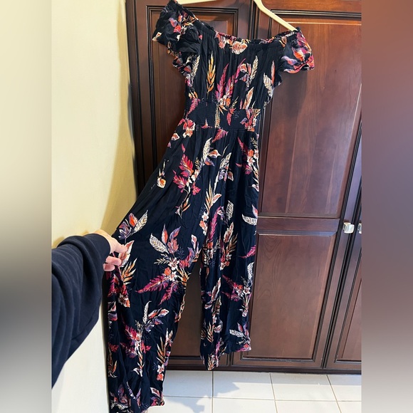 Patrons of Peace Pants - Patrons of Peace Floral Off the Shoulder Jumpsuit - S
